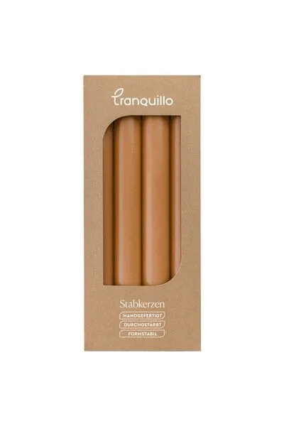 Tranquillo Handgearbeitete Stabkerzen GLUMI orange 4er-Set, 20 cm - orange – Produktbild 5 von 5