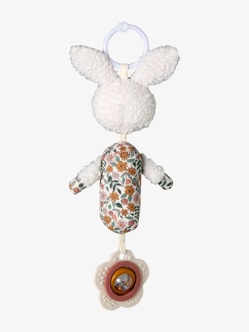 Vertbaudet Baby Activity-Hase zum Aufhängen RETRO FLOWER, Rosa, – Produktbild 3 von 4