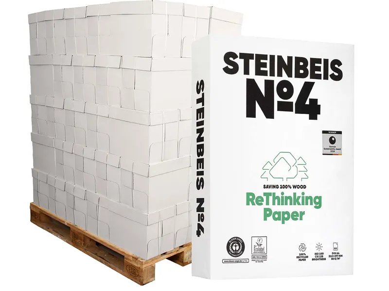 Steinbeis 300 x 500 Blatt Steinbeis Recycling-Kopierpapier "No.4, EvolutionWhite" DIN A4 – Produktbild 1 von 1