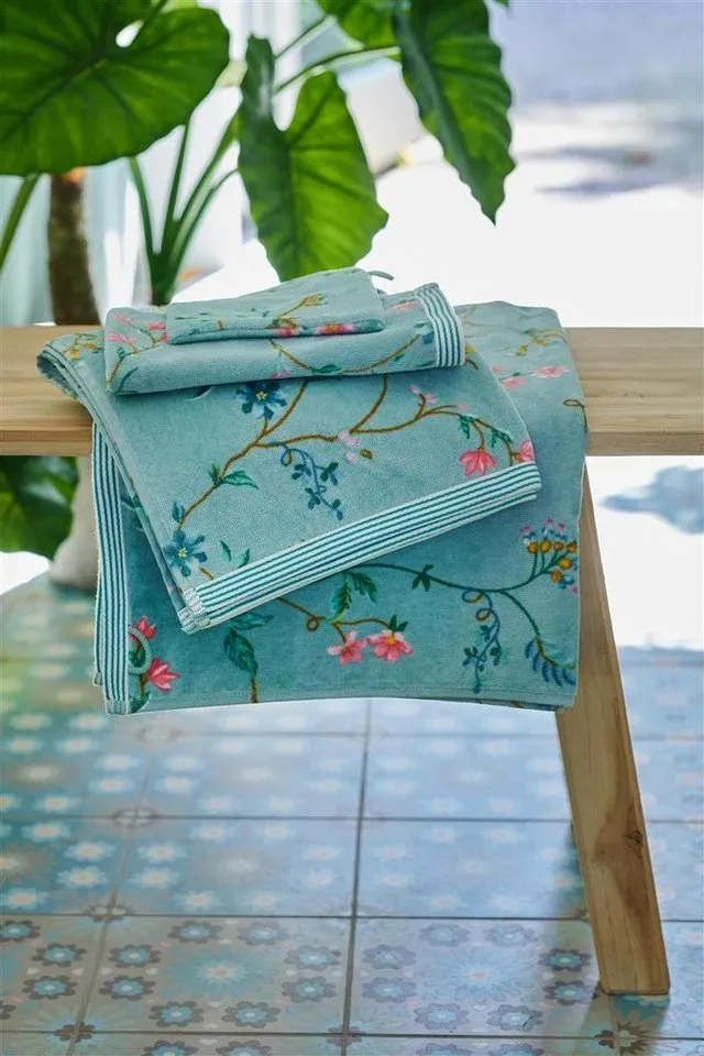 PiP Studio Handtuch Les Fleurs Blue 30X50 Set A 3 Blau 100% Cotton, terry velour, 500, Baumwolle (1-St), Handtuch Frottetuch – Produktbild 3 von 3