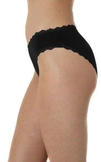 Bruno Barella Bruno Barella Damen Slips mit Spitze aus Micromodal in Schwarz – Produktbild 3 von 3