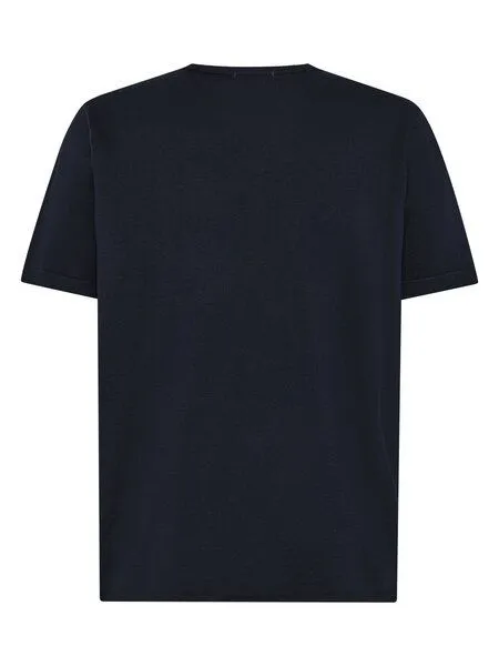 KnowledgeCotton Apparel KnowledgeCotton Apparel Gestricktes T-Shirt aus Bio-Baumwolle und Kaschmir, Blau-night-sky, – Produktbild 3 von 3