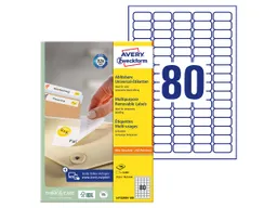 Avery Zweckform 8.000 Avery Zweckform Universaletiketten 35,6 x 16,9 mm, A4, wiederablösbar – Produktbild 1 von 1