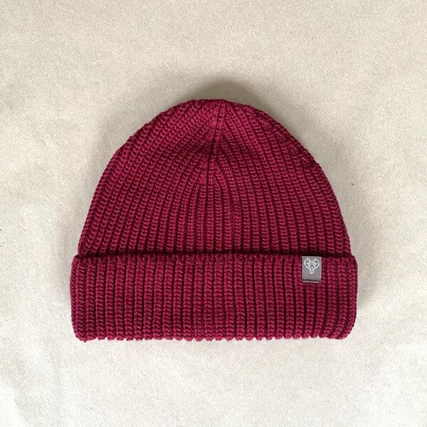 WiDDA berlin WiDDA berlin LANA gerippte Beanie aus Bio-Baumwolle, Bordeaux, – Produktbild 3 von 3