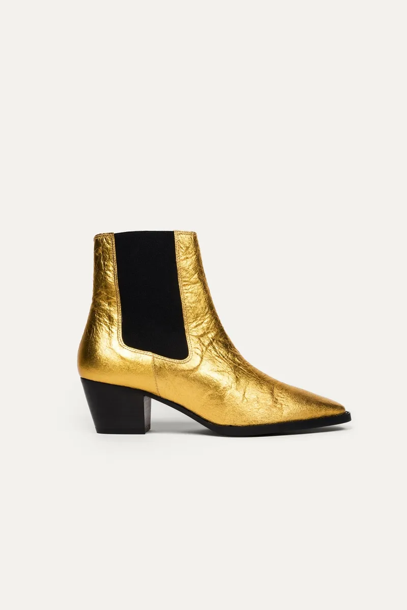 BIKKOU BIKKOU Damen vegan Boots 3pm Friday Rocks Metallic Gold, Gold, – Produktbild 2 von 2
