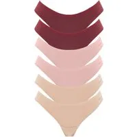 ORGANICATION ORGANICATION Damen vegan Multipack 6er-Pack Tanga Kavinn Beige, Dusty Pink & Bordeaux, Beige, – Produktbild 1 von 1