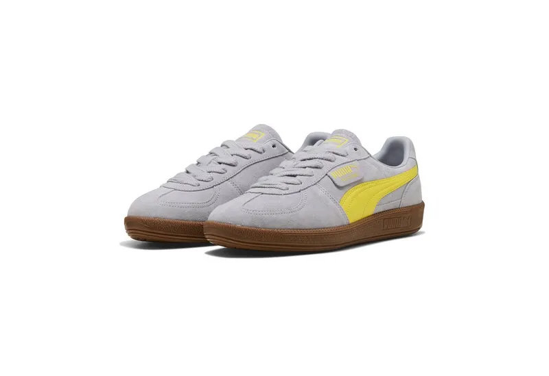 Puma Puma PALERMO Sneaker für Alltag, aus Leder, mit Schnürverschluss, Grau, – Produktbild 1 von 4