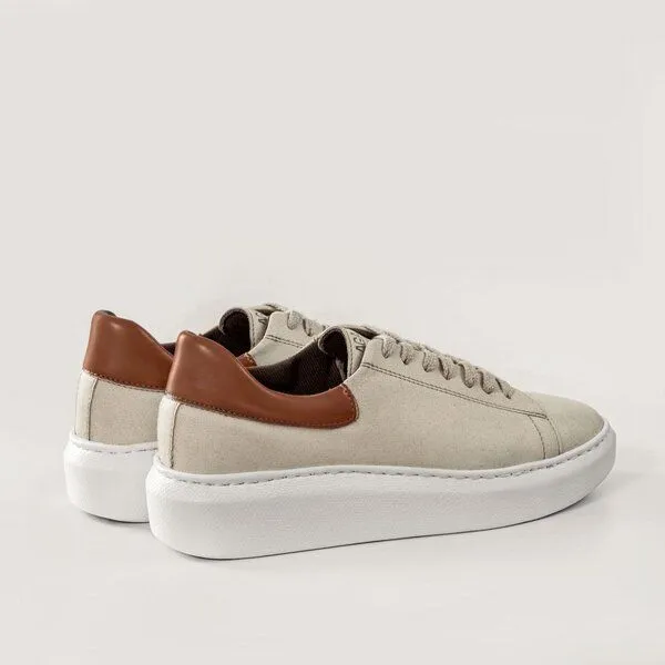 AGAZI AGAZI EMMA - apple & corn leather sneakers (vegan, plant-based), Caramel, – Produktbild 3 von 4