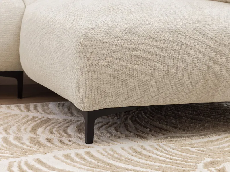 S-Style Möbel Ecksofa Cardea in Bubble-Optik aus weichem Strukturstoff mit hohem Sitzkomfort, mit Wellenfederung, Beige, – Produktbild 5 von 5