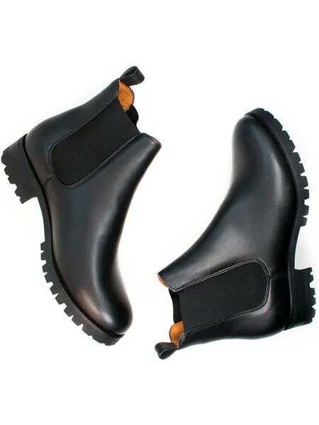 Will's Vegan Shop Will's Vegan Shop Weit geschnittene Luxe Chelsea-Stiefel mit tiefem Profil – Produktbild 1 von 1