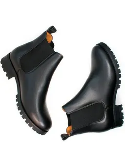 Will's Vegan Shop Will's Vegan Shop Weit geschnittene Luxe Chelsea-Stiefel mit tiefem Profil – Produktbild 1 von 1