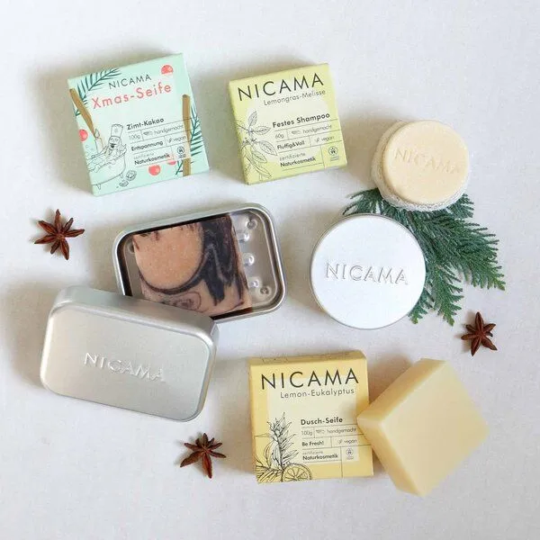 NICAMA NICAMA Plastikfreies XMAS-Naturkosmetik-Set "Fröhliche Dusche" – Produktbild 2 von 3
