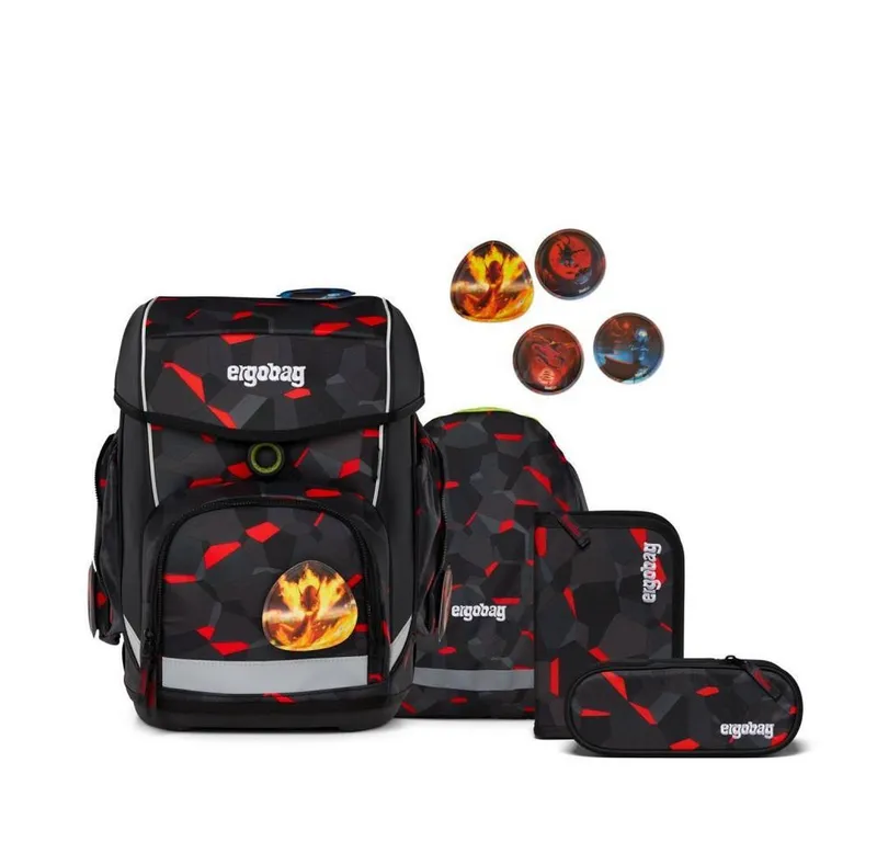 Ergobag Ergobag Schulranzen Cubo (5tlg., inkl. Sportbeutel, Federmäppchen, Schlampermäppchen und Kletties), Taekbärdo, – Produktbild 1 von 5
