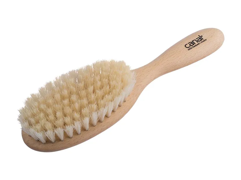 Canal Instrumente Canal Instrumente Kinderhaarbürste aus geöltem Buchenholz, Naturhaarborsten Maße 18,5 x 5 x 3 cm – Produktbild 1 von 2
