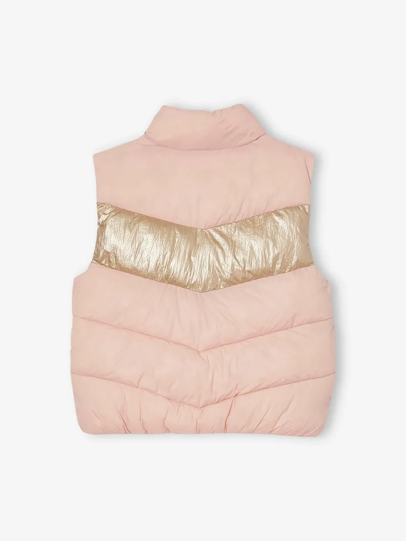 Vertbaudet Vertbaudet Colorblock-Steppweste Mädchen, Pudrig rosa, – Produktbild 2 von 4