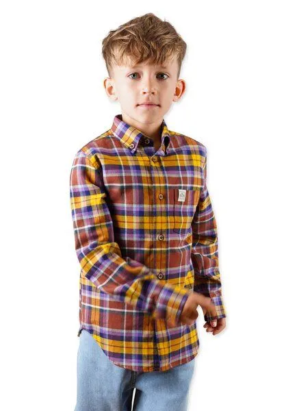 Band of Rascals Band of Rascals Flannel Check Shirt, Dark-purple-mustard, – Produktbild 1 von 4