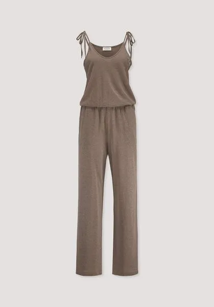 hessnatur hessnatur Jersey Jumpsuit Relaxed aus Leinen und reiner Bio-Baumwolle, Mocca, – Produktbild 4 von 4