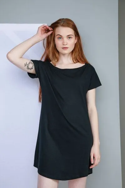 Mantis Mantis Damen Langes T-Shirt T-Shirt Kleid Strandshirt Nachthemd, Weiß, – Produktbild 2 von 3