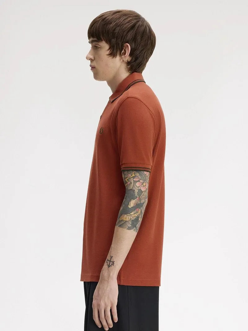 Fred Perry Fred Perry Poloshirt Tipped M3600 Brique 81C - Größe XXL, Orange, – Produktbild 2 von 5