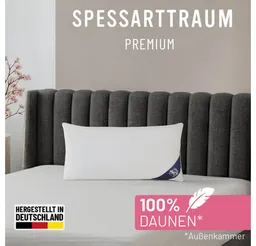Spessarttraum Spessarttraum 3-Kammer-Kopfkissen Premium, Füllung: 100% Gänsedaunen, Klasse 1, Downpass zertifiziert (Aussenkammern), Bezug: 100% Baumwolle, Made in Green, Hausstauballergiker geeignet, Seitenschläfer, Rückenschläfer, gute Stützkraft, Seitenschläfer & Rückenschläfer – Produktbild 1 von 1