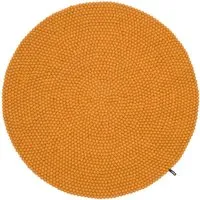 myfelt myfelt Filzkugelteppich rund, 100% Schurwolle, Ockergelb (risa), – Produktbild 1 von 1