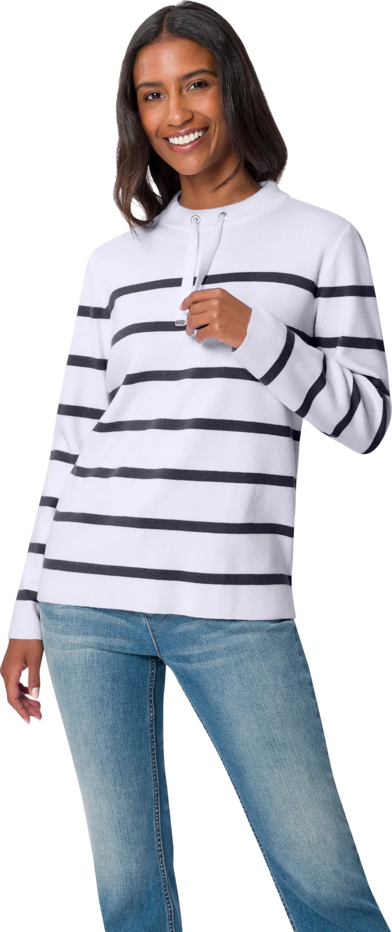 heine Streifenpullover marine-weiß-gestreift, Marine-weiß-gestreift, – Produktbild 2 von 2