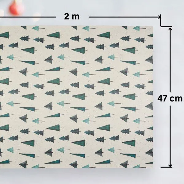 Fines Papeterie Fines Papeterie 10m Weihnachts-Geschenkpapier aus Graspapier * 5 Motive á 200x47 cm * von schlicht bis verspielt – Produktbild 4 von 4