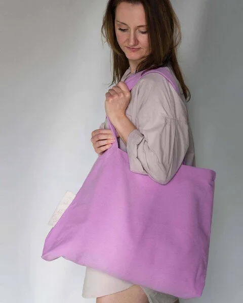 TINTOK TINTOK Rima Canvas Tasche 100 % Bio-Baumwolle GOTS-zertifiziert, Purple, – Produktbild 2 von 4