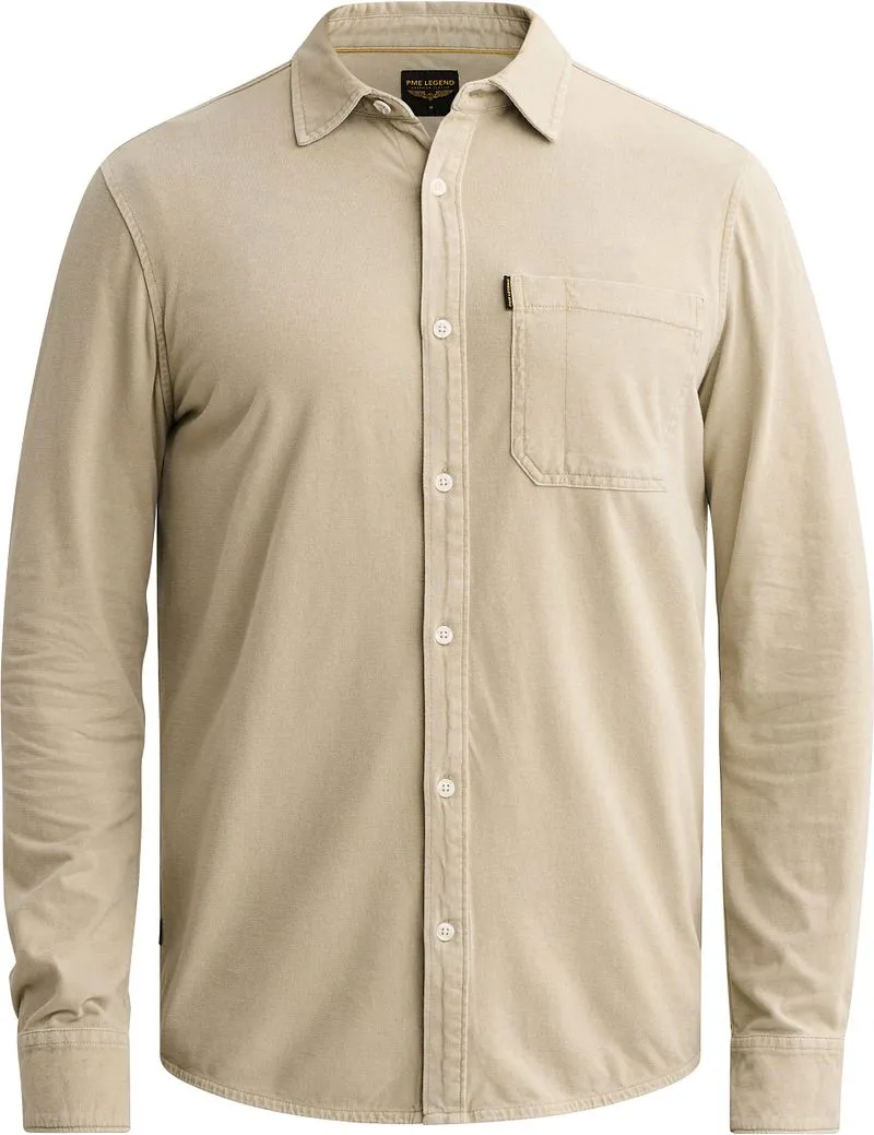 PME Legend PME Legend Jersey Shirt Abbey Stone - Größe L, Beige, – Produktbild 2 von 5