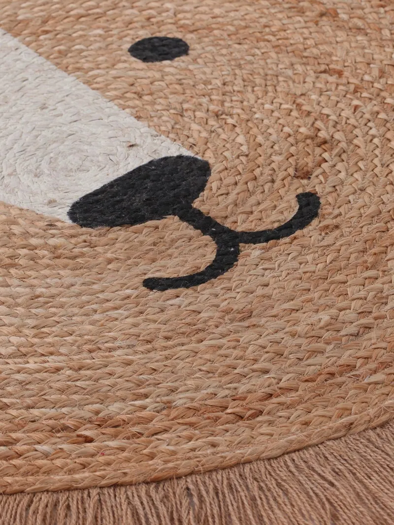 Vertbaudet Runder Kinderzimmer Teppich aus Jute en, Beige golden, – Produktbild 3 von 3