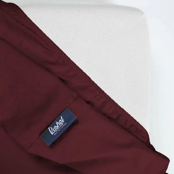 KUSHEL KUSHEL Bettlaken Spannbettlaken aus Bio Baumwolle, Magic merlot (rot), – Produktbild 2 von 3