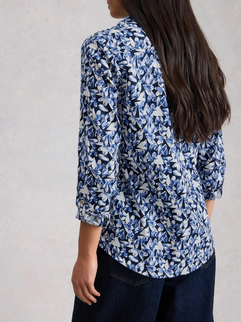 White Stuff Bluse Sophie aus Bio-Baumwolle - 48, Marine print, – Produktbild 4 von 4