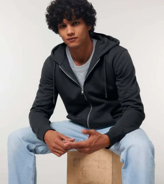 Gary Mash GARY MASH Zipjacke mit Kapuze, Unisex aus Biobaumwolle, Schwarz, – Produktbild 1 von 4
