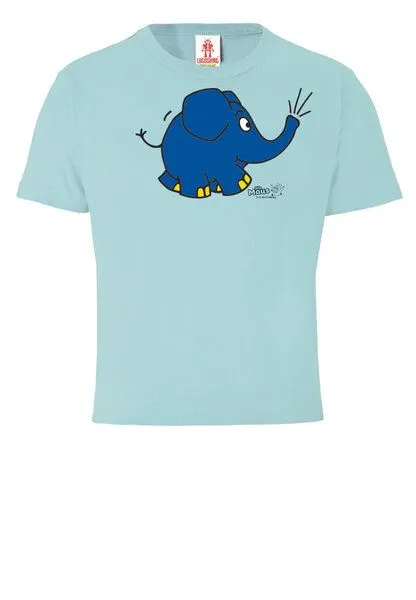 LOGOSH!RT LOGOSH!RT - Die Sendung mit der Maus - Elefant - Törö - Bio T-Shirt Print, Hellblau, – Produktbild 2 von 4