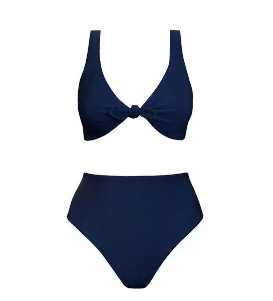Anekdot Anekdot Bikini Set Line Top + Skyline High Slip, Navy (blue), – Produktbild 1 von 2