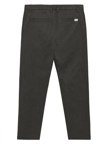 KnowledgeCotton Apparel KnowledgeCotton Apparel Chino-Hose Chuck regular herringbone pants, Dark grey melange, – Produktbild 2 von 3