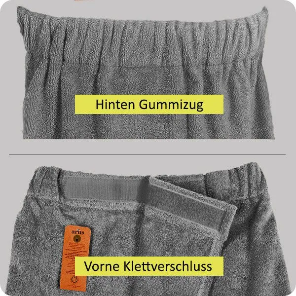 Arus Arus-Saunakilt für Herren aus 100% Bio-Baumwolle, Grau, – Produktbild 2 von 4