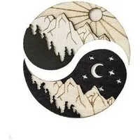 BeWooden BeWooden Broschen aus Holz für Paare | Mode Schmuck | Tag und Nacht – Produktbild 1 von 1