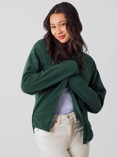 Honest Basics Honest Basics Kuschelige Fleecejacke aus recyceltem Polyester, Fern, – Produktbild 2 von 4