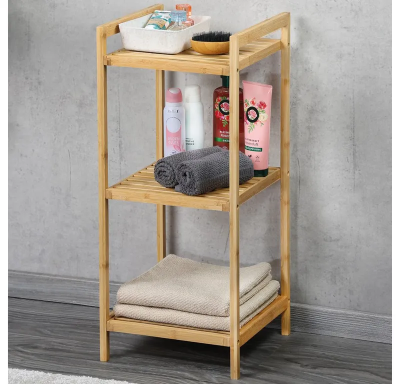 Kesper Kesper Ablageregal Regal mit 3 Ablagen, Bambus, FSC, 1-tlg., Beige, – Produktbild 3 von 4