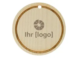 FSC-zertifizierte Medaille mit Bohrung rund 70 x 5 mm – Produktbild 1 von 1