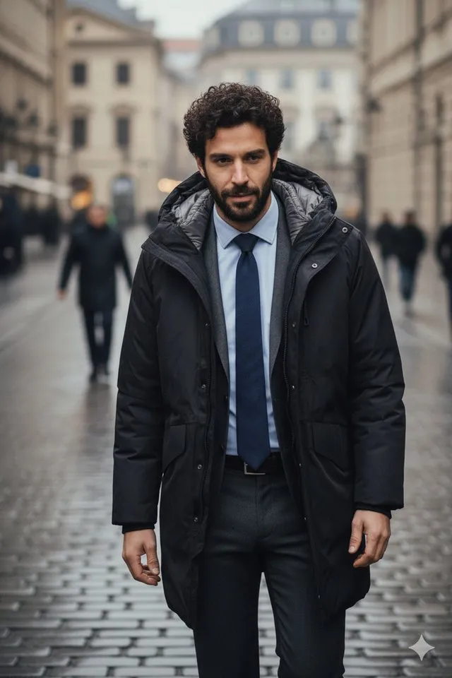 Parajumpers Daunenmantel PJS HAYATE Kapuzen Herren Daunenjacke / Mantel Schwarz Wassersäule: 5000 mm – Produktbild 3 von 5