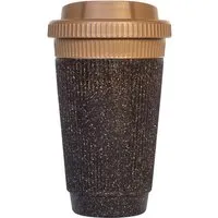 Kaffeebecher 350 ml, aus recyceltem Kaffeesatz, inkl. 1c Weiß-Aufdruck, coffee/nutmeg – Produktbild 1 von 1