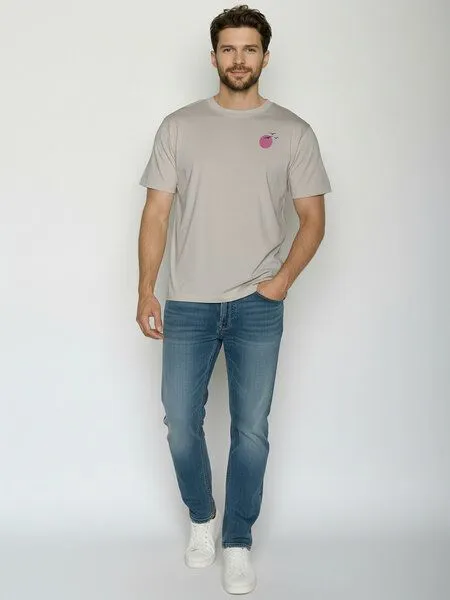 GreenBomb GREENBOMB Mountain Bloom Fusion - Lässiges Oversize-T-Shirt aus Bio-Baumwolle / hochwertiger Print / GOTS / Fair & Vegan, Grau (sandstone), – Produktbild 4 von 4