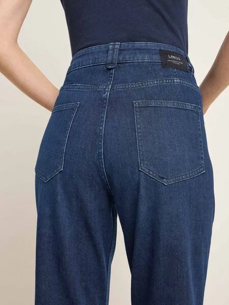 LANIUS LANIUS Flared Jeans aus Bio-Baumwolle, Dark blue denim, – Produktbild 5 von 5