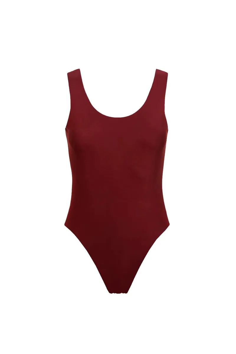 Anekdot Anekdot Damen vegan Jane Badeanzug, Dunkelrot, – Produktbild 1 von 2