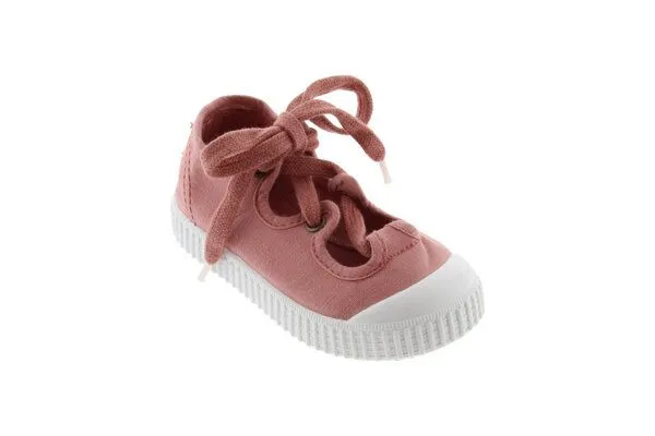 Victoria Victoria vegane Kinder-Schnürr-Ballerinas – Bailerina de Lona, Nude (rosa), – Produktbild 1 von 4