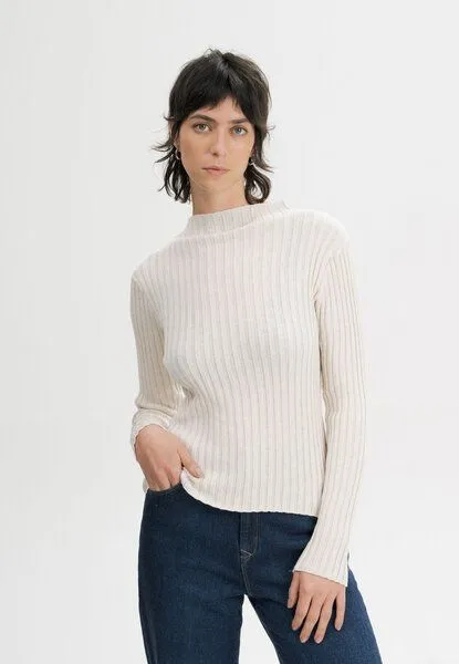 MELA MELA Strickpullover Style NAMARI aus 100% Bio-Baumwolle, Cream melange, – Produktbild 2 von 5