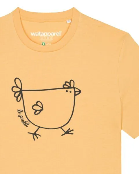 watapparel watapparel T-Shirt Unisex Le poulet - das Huhn, Nispero, – Produktbild 3 von 4