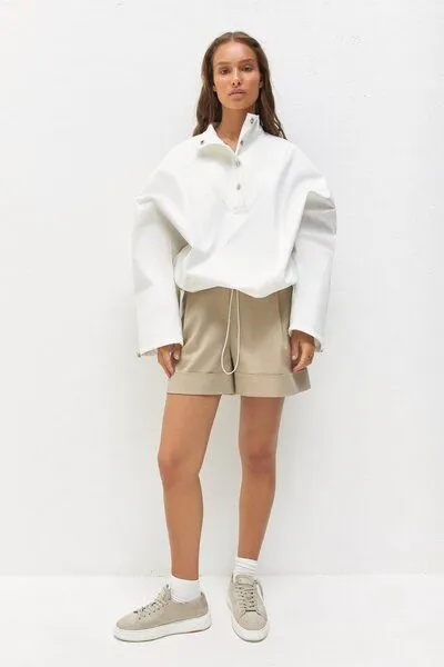 IVA RYCH IVA RYCH Shorts mit maskulinem Schnitt I Deadstock, Beige, – Produktbild 3 von 3